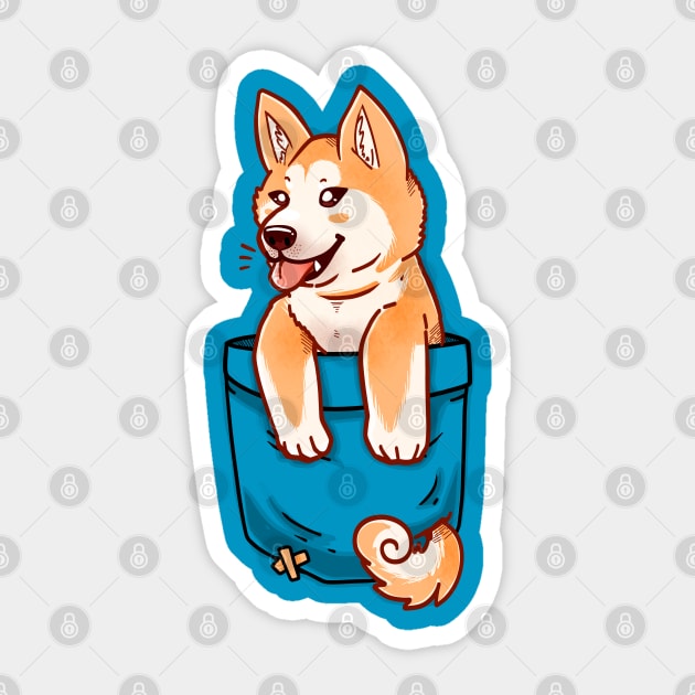 Pocket Cute Akita Puppy Sticker by TechraPockets